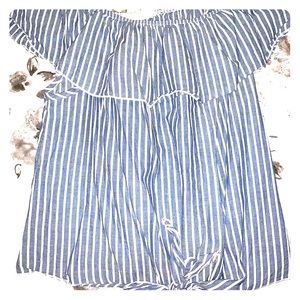 Off the shoulder striped top